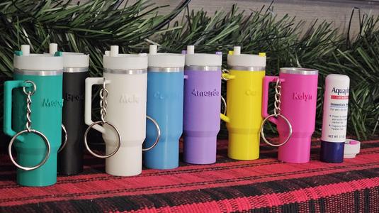 Tumbler Chapstick Keychain