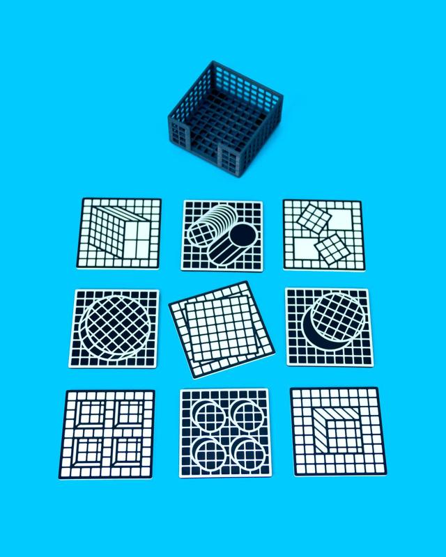 Shifted Pixels // Art Coaster Set, Illusion Tiles