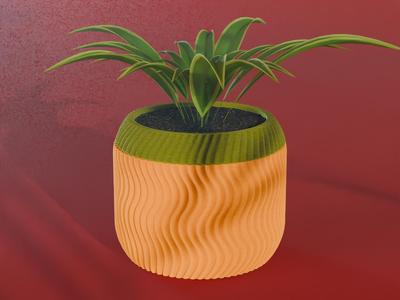Sei Planter Pot, Scalloped Sine | Small, Medium, Large | Self Watering and Drip Tray 