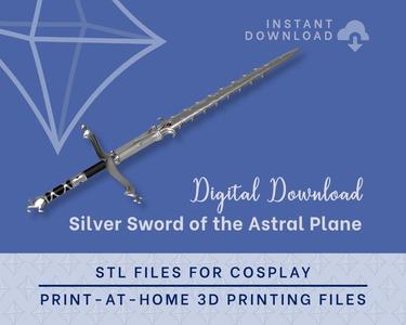 LAE'ZEL Silver Sword of the Astral Plane STL Files [Baldurs Gate 3] Cosplay Prop | 3D Print files | 