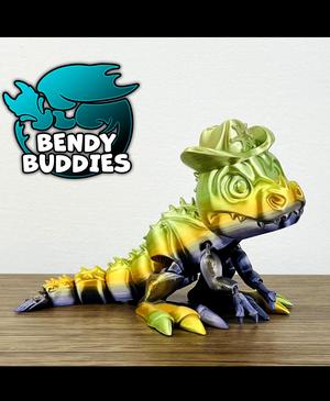 Sheriff Spike Hat / T-Rex Articulated / Print-in-Place Dinosaur / Cute Tyrannosaurus / Dino World Be