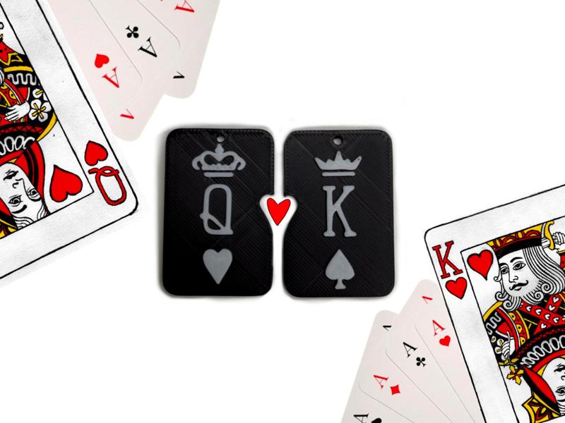 King & Queen Card Pendants Valentine's Day