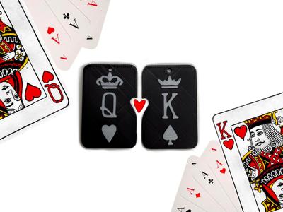 King & Queen Card Pendants Valentine's Day