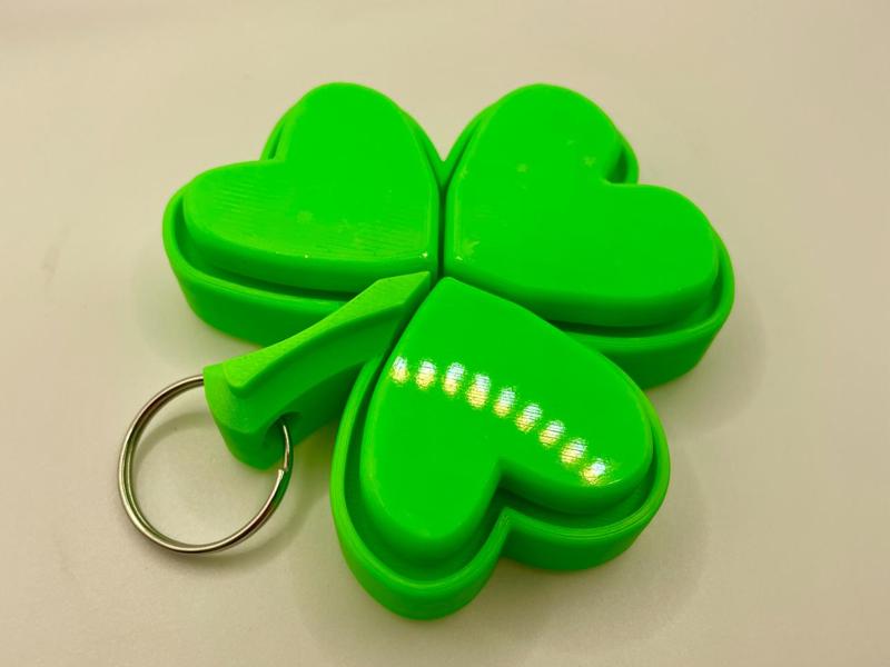Triple Clicker Shamrock Keychain - Fidget Toy