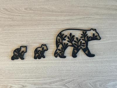 Bear family wall art