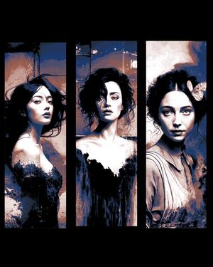 Vintage Portraits of a woman - the eyes can tell stories a person wants to hide - Set of bookmarks