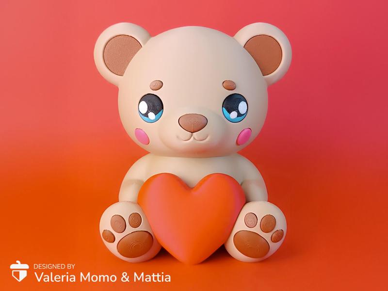 Valentine Teddy Bear, Print-in-Parts & MultiColor
