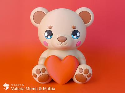 Valentine Teddy Bear, Print-in-Parts & MultiColor
