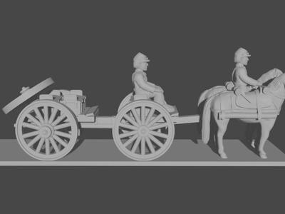 10-15mm American Civil War Artillery Train (with Limber, Caisson, Wagon and Riders) UA-30