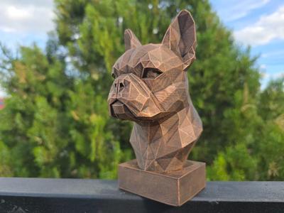FRENCH BULLDOG BUST LOW POLY