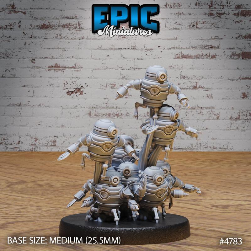 Automaton Swarm Big / Infantry Machine / Steampunk Construct / Humanoid Droid / War Robot / Warrior Control Mechanism / Evil Steel Fighter / Steam Society Encounter