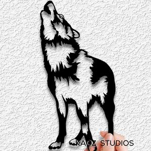Howling Wolf wall art Mountain Animal wall decor