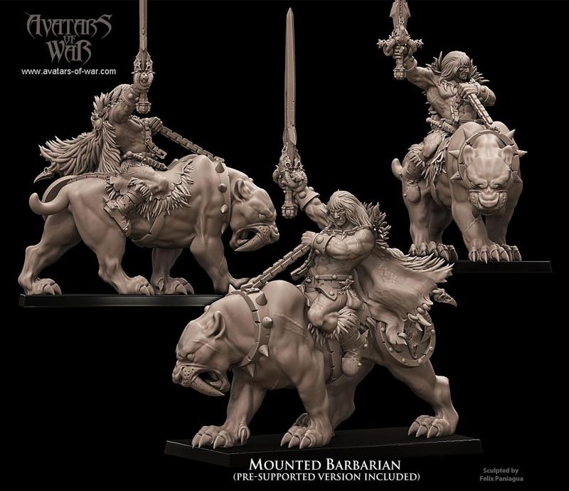 Barbarian mounted on Sabertooth