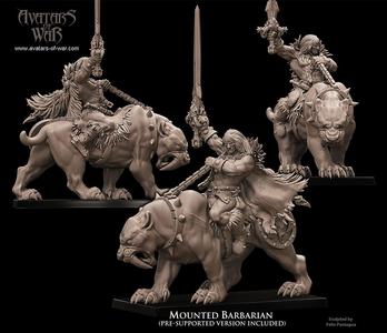Barbarian mounted on Sabertooth