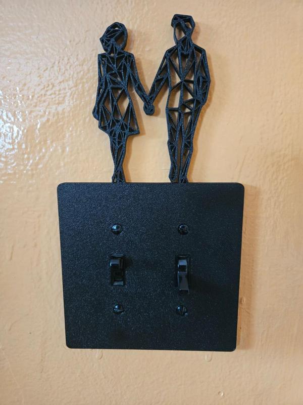 Dual Lightswitch cover - Couple Holding Hands
