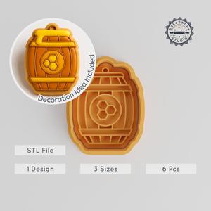 Honey Jar, Beehive Shape Cutter, & Stamp Set for Cookies, Fondant, S/M/L Sizes, 6 Pieces Collection PRODUCT_328