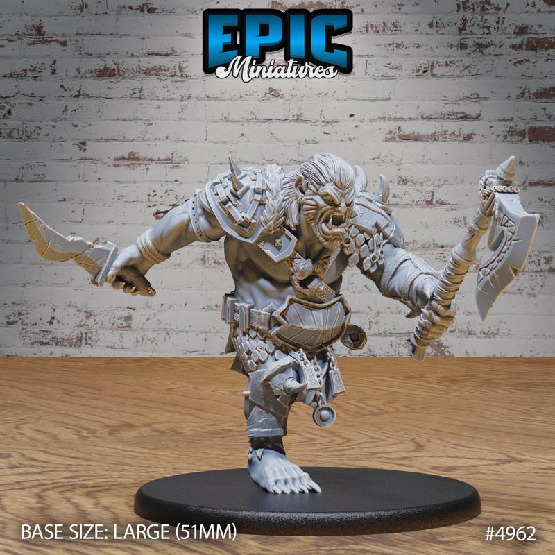 Bugbear Raider Running / Giant Goblinoid Bandit Creature / Evil Humanoid Warrior Monster / Hairy Goblin Fighter / Forest Predator / Mythical Creature / Fable Guard Spawn / Woodland Encounter