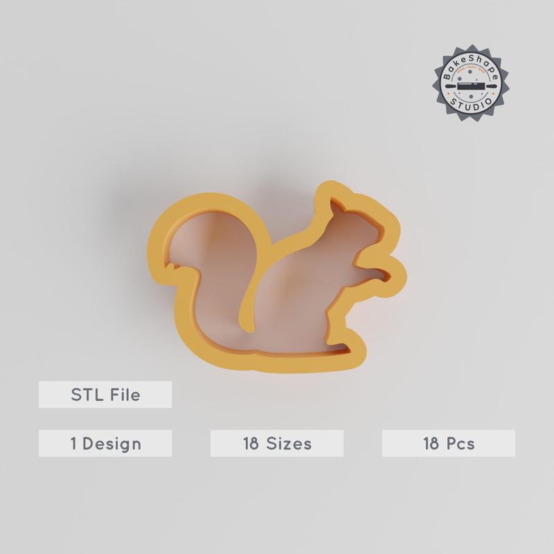 Squirrel Shape Cutter, 18 Sizes, Ideal for Cookies, Fondant & Clay, Animal Fauna Design, Nature Darter PRODUCT_143
