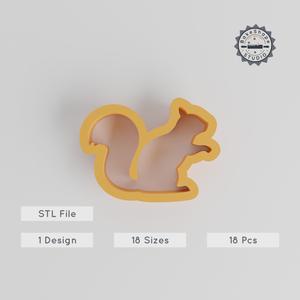Squirrel Shape Cutter, 18 Sizes, Ideal for Cookies, Fondant & Clay, Animal Fauna Design, Nature Darter PRODUCT_143
