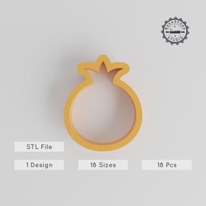 Pomegranate Shape Cutter Set, 18 Pieces, Sizes 0.75" to 5", Perfect for Cookies, Fondant & Clay Designs PRODUCT_1204