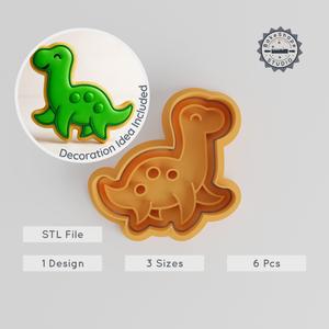 Dinosaur Shape Cutter & Stamp Set, Plesiosaur Design, Perfect for Cookies & Fondant, 6 Piece Pack, Sizes S/M/L PRODUCT_62