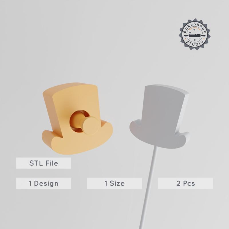 Hat Cake Pop Mold, Fashion Cap & Cowboy Style, 2-Piece Set for 3D Printing PRODUCT_2836