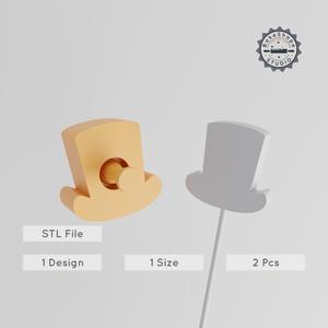 Hat Cake Pop Mold, Fashion Cap & Cowboy Style, 2-Piece Set for 3D Printing PRODUCT_2836