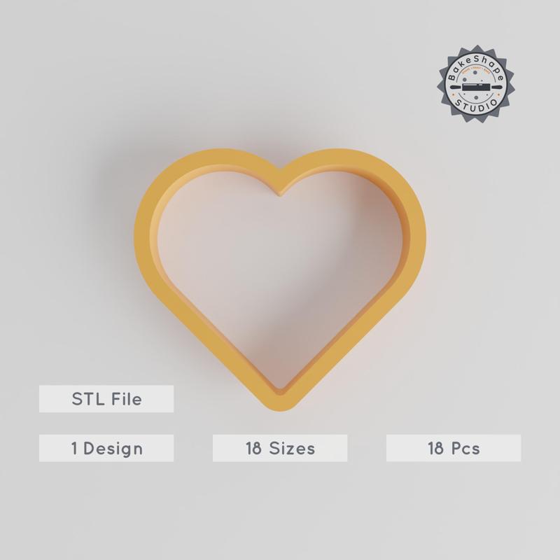 Heart Shape Cutter Set, 18 Sizes from 0.75" to 5", Perfect for Cookies, Fondant & Clay, Romantic Love Geometry Design PRODUCT_1177