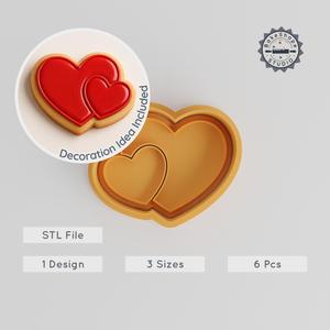 Heart Shape Cutter & Stamp, Cookie & Fondant Decoration, S/M/L Sizes, 6-Piece Set PRODUCT_27