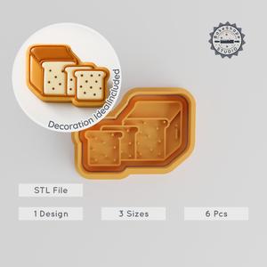 Bread Shape Cutter & Stamp Set, Cookie Fondant Decor, 6 Piece, S/M/L Sizes PRODUCT_767