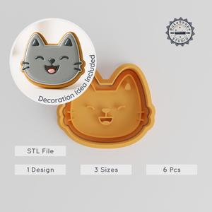 Laughing Face Cookie Cutter & Stamp Set, Funny Smile Baking Tools, 3 Sizes, Joyful Kitchen Delight PRODUCT_828