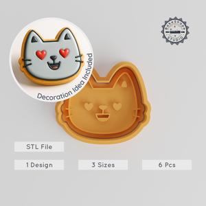 Love Heart Cookie Cutter & Stamp Set, Romantic Fondant Shape, 3 Sizes S/M/L, 6 Pieces for Cute Sweet Treats PRODUCT_839