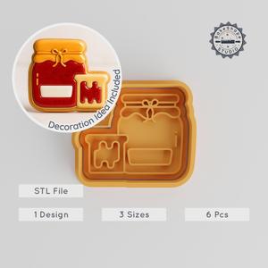 Jam Shape Cutter & Stamp Set, 6-Piece, Perfect for Cookies & Fondant, Sizes S/M/L PRODUCT_738