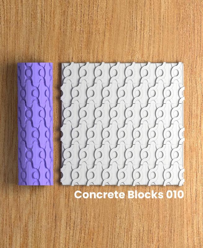 Collection Tumbleweed | Concrete Blocks 010 | Polymer Clay Seamless Texture Roller