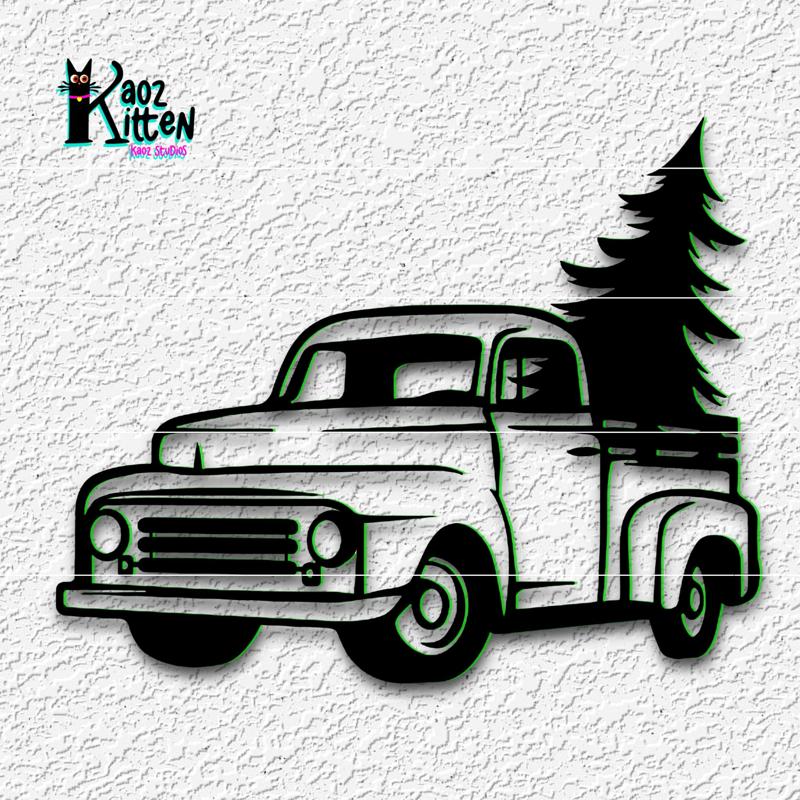 little xmas truck wall art holiday decor