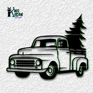 little xmas truck wall art holiday decor