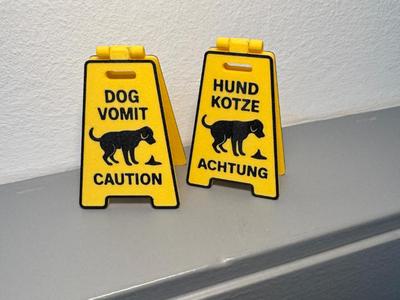 Mini Warning Sign "Dog Vomit"