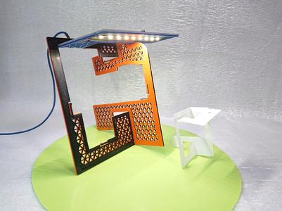 "Disappearing" folding desk lamp. Kirigami.
