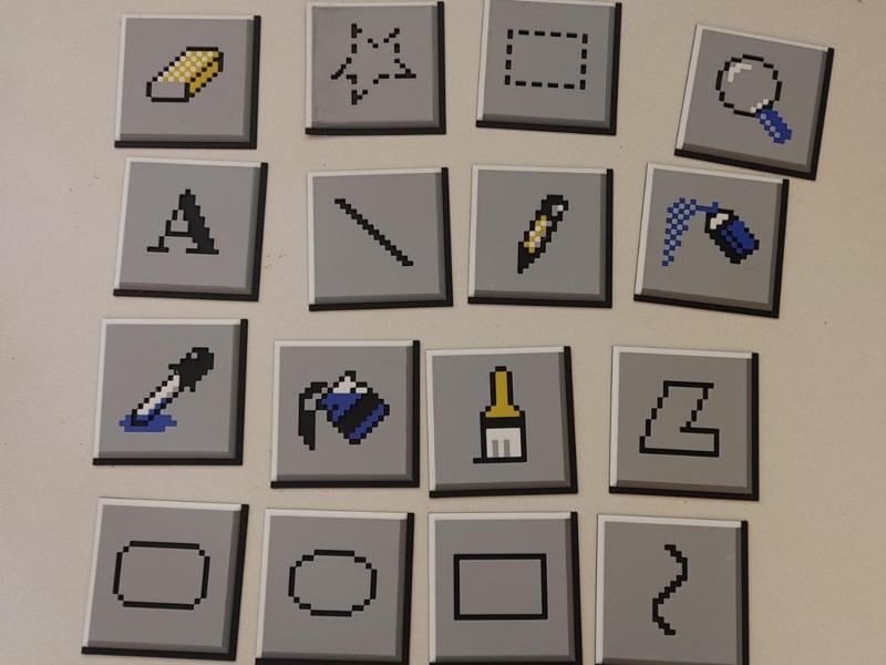Old School MS Microsoft Paint Tools Coasters