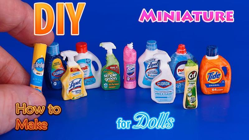 Household Cleaners and Laundry Supplies Miniature Products Crafts DIY