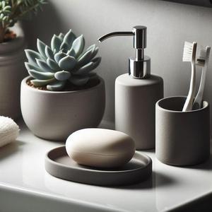 Designer Soap Dish & Toothbrush Cup Set