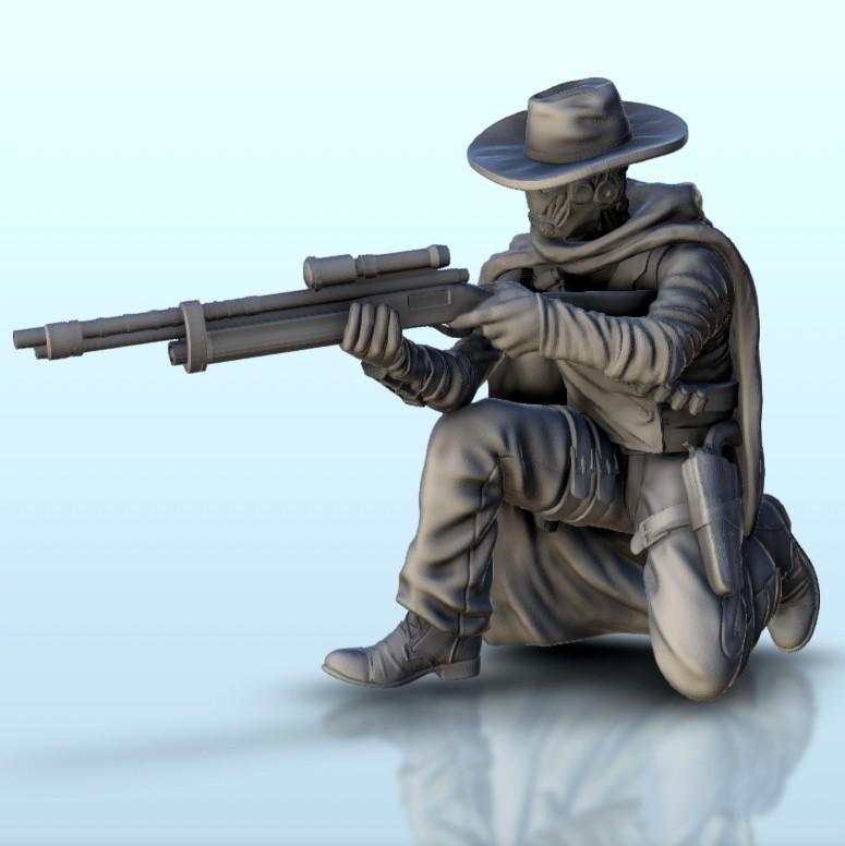 Android marksman with hat 1 (+ supported version) - Post-Apo Zombies universe 15mm 20mm 28mm 32mm 42mm