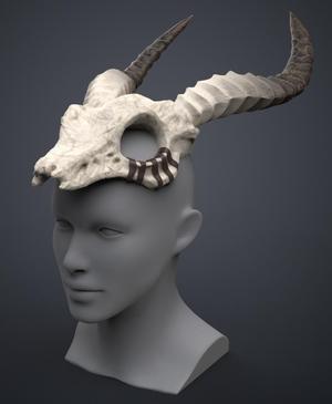 Shaman Skull with Horns