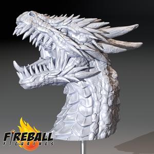 Ancient Red Dragon Bust