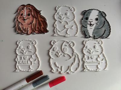 Cute Guinea Pig Coloring Set Inc Customisable one