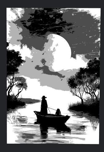 girl standing on a boat in swampy wetlands