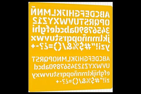 Typographic stencil ruler, for markers and Sharpies.