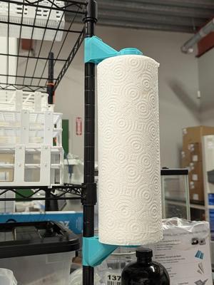 Paper Towel roll holder for 3/4" wire shelf