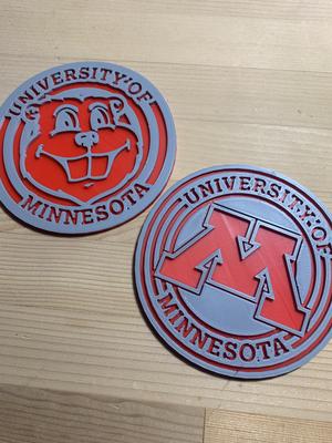 University of Minnesota, Minneapolis, St. Paul, Goldy gopher drink coasters
