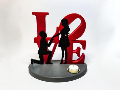 Valentine's Day decoration with tea light